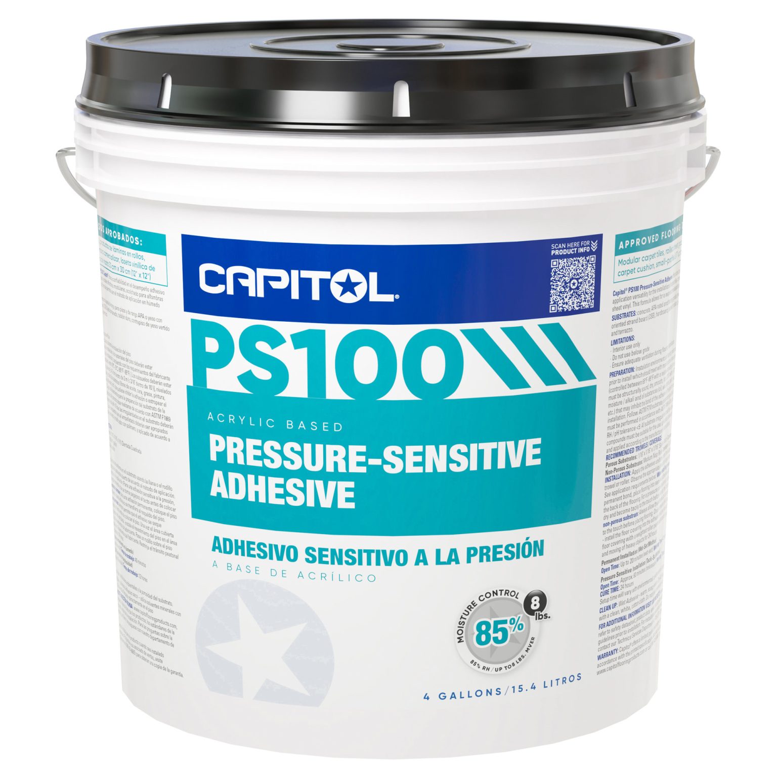 PS100 Pressure Sensitive Adhesive 4 Gal. / 15.14 L Pail Capitol