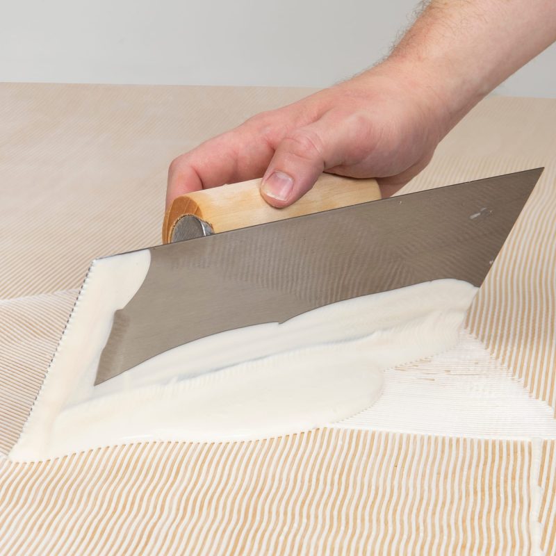 1/16" x 1/16" x 1/16" Square Notch Pro Flooring Adhesive Trowel - 2