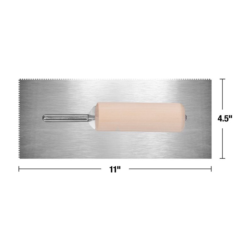 Llana profesional de 1/16" x 1/16" x 1/16" (0.16 cm x 0.16 cm x 0.16 cm) de dentada cuadrada para adhesivos para pisos - 5
